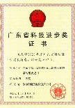 广东省科技进步奖一等奖证书